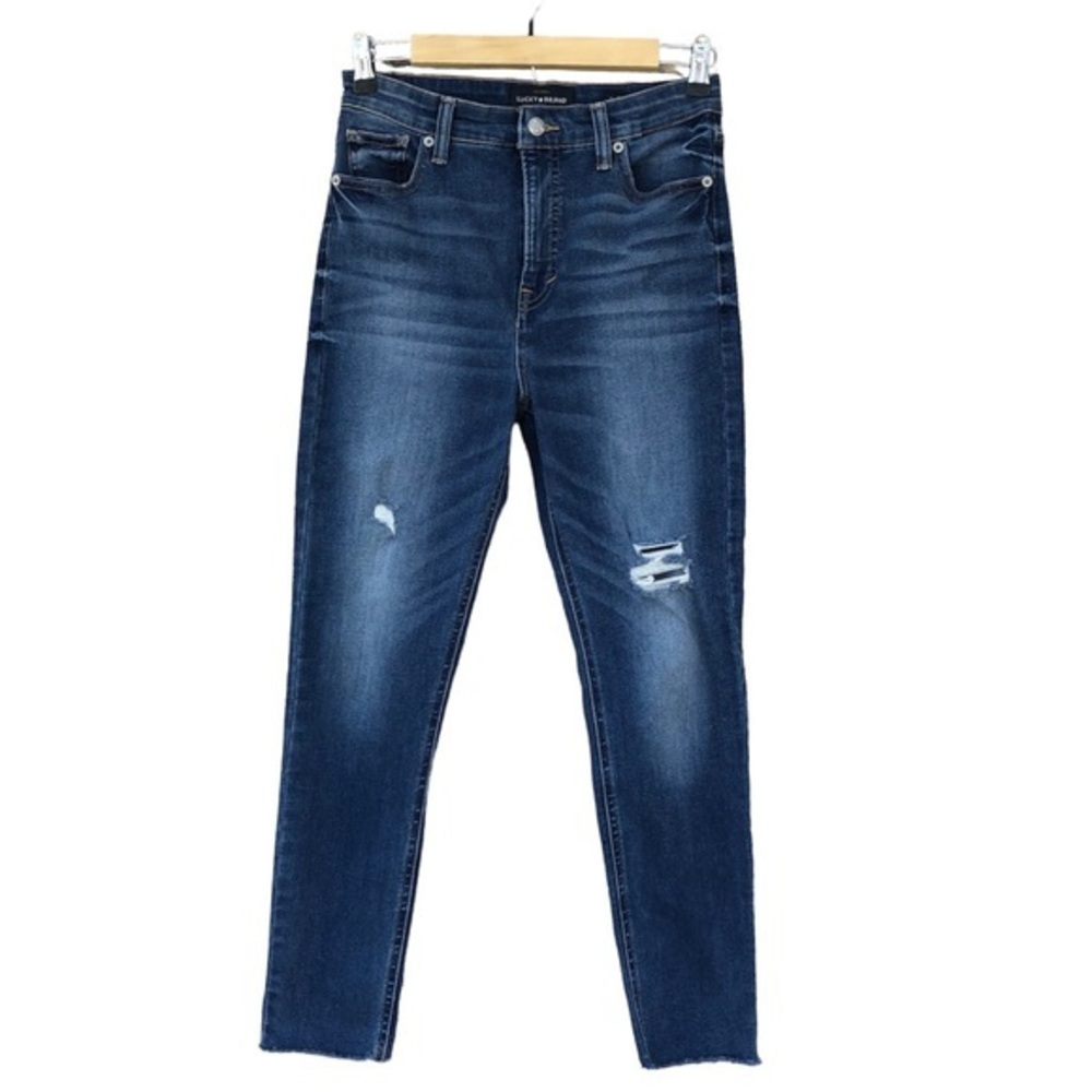 Lucky Brand Cotton Stretchy Distress Ripped High Rise Bridgette‎ Crop Jeans 28